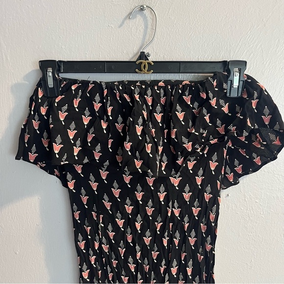 Flynn Skye Strapless Fiona Midi Dress Dark Tulips Size Small - Picture 5 of 14